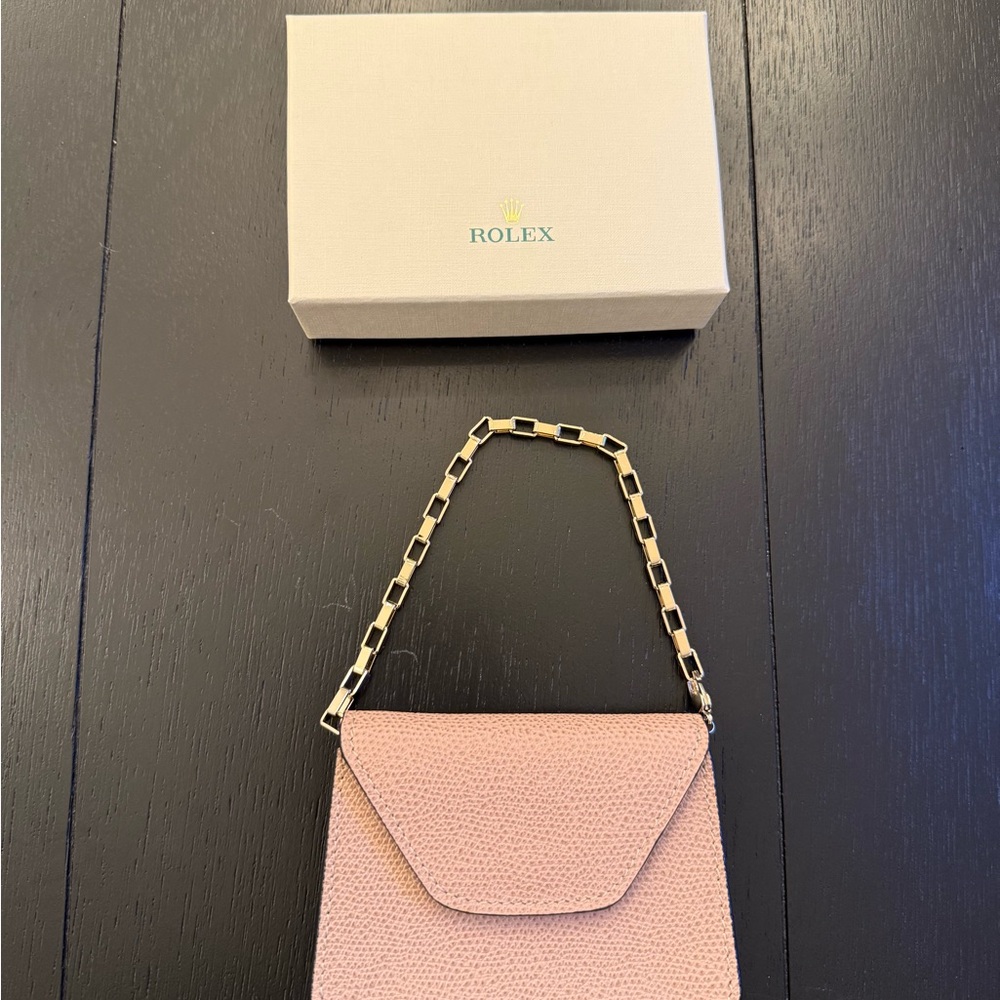 Rolex Mini Pouch with Gold Strap Dusty Rose